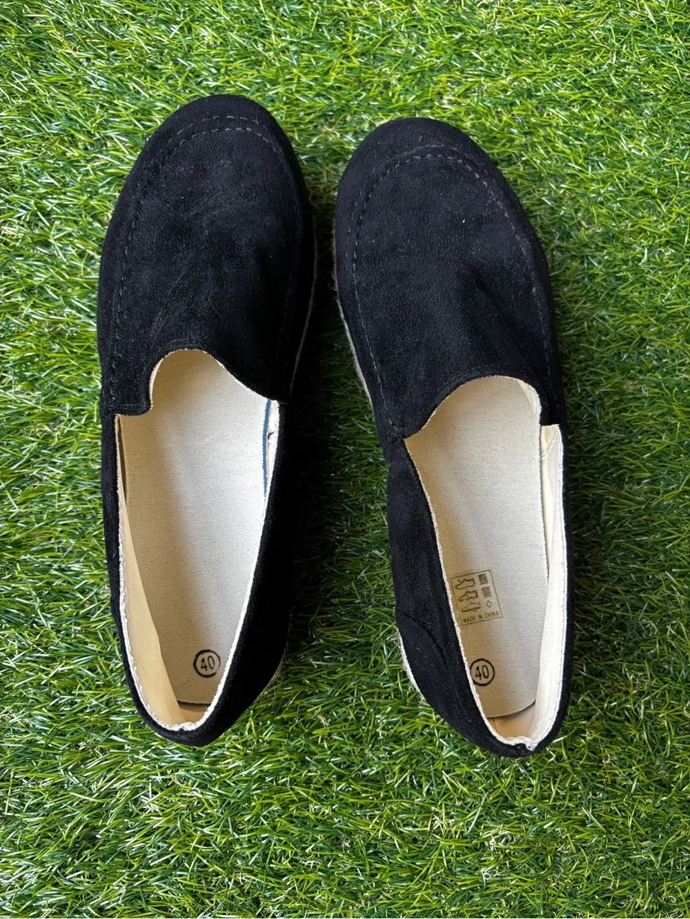 Black suede espadrille loafers – US Women’s Size 9